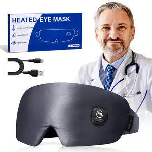 Heating Eye Mask for Dry Eyes Cordless: Silk Heated Sleep Masks for Stye Treatment Eye Strain Blepharitis Relief - Rechargeable Moist Heat Warm Compress - Washable Electric Masks