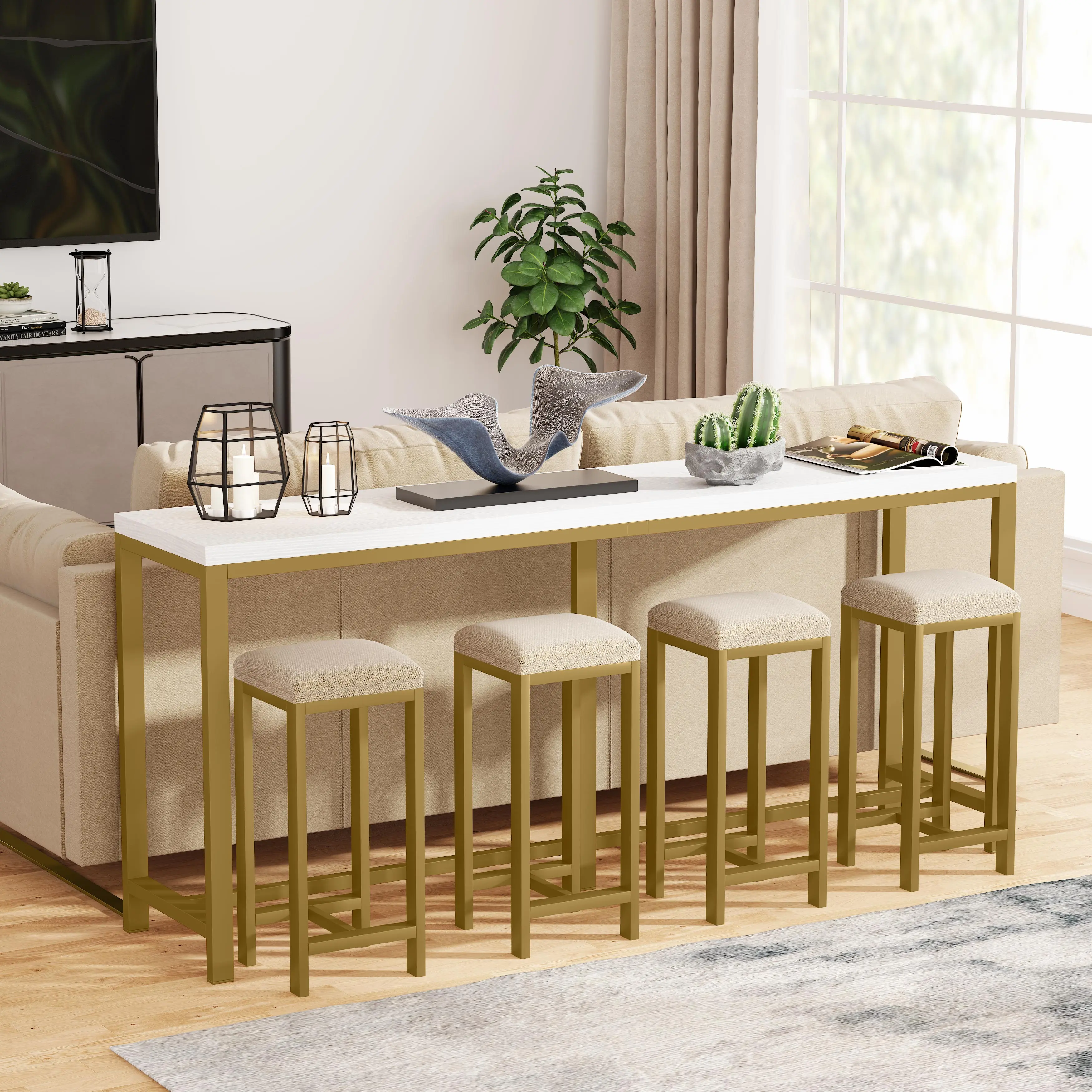 Tribesigns 70.9" Extra Long Sofa Table Modern Entryway Table Console Table Behind Couch