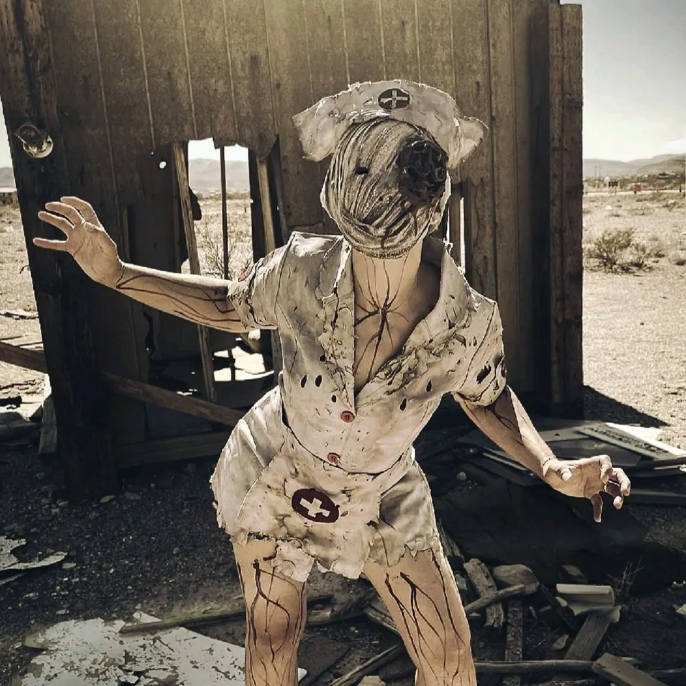 Scary Nurse Outfit (Dress + Hat Only) Costume