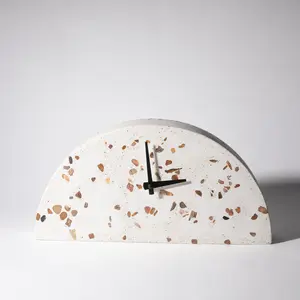 Mantle Clock | Chunky White Terrazzo