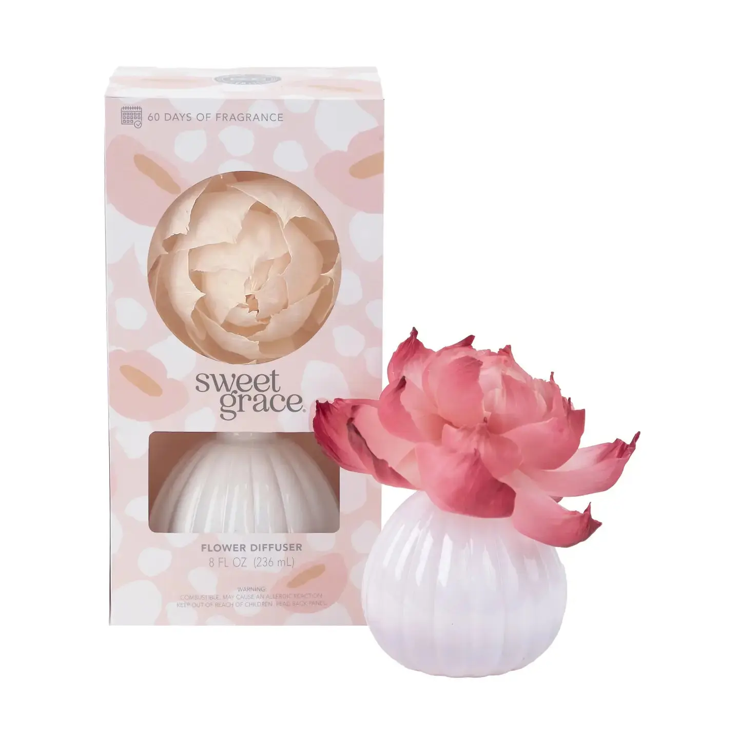 Sweet Grace Apricot-Scented Flower Diffuser - Single Unit Home Fragrance Decor, Long-Lasting Aroma for Birthday, Easter, Anniversary Gifting