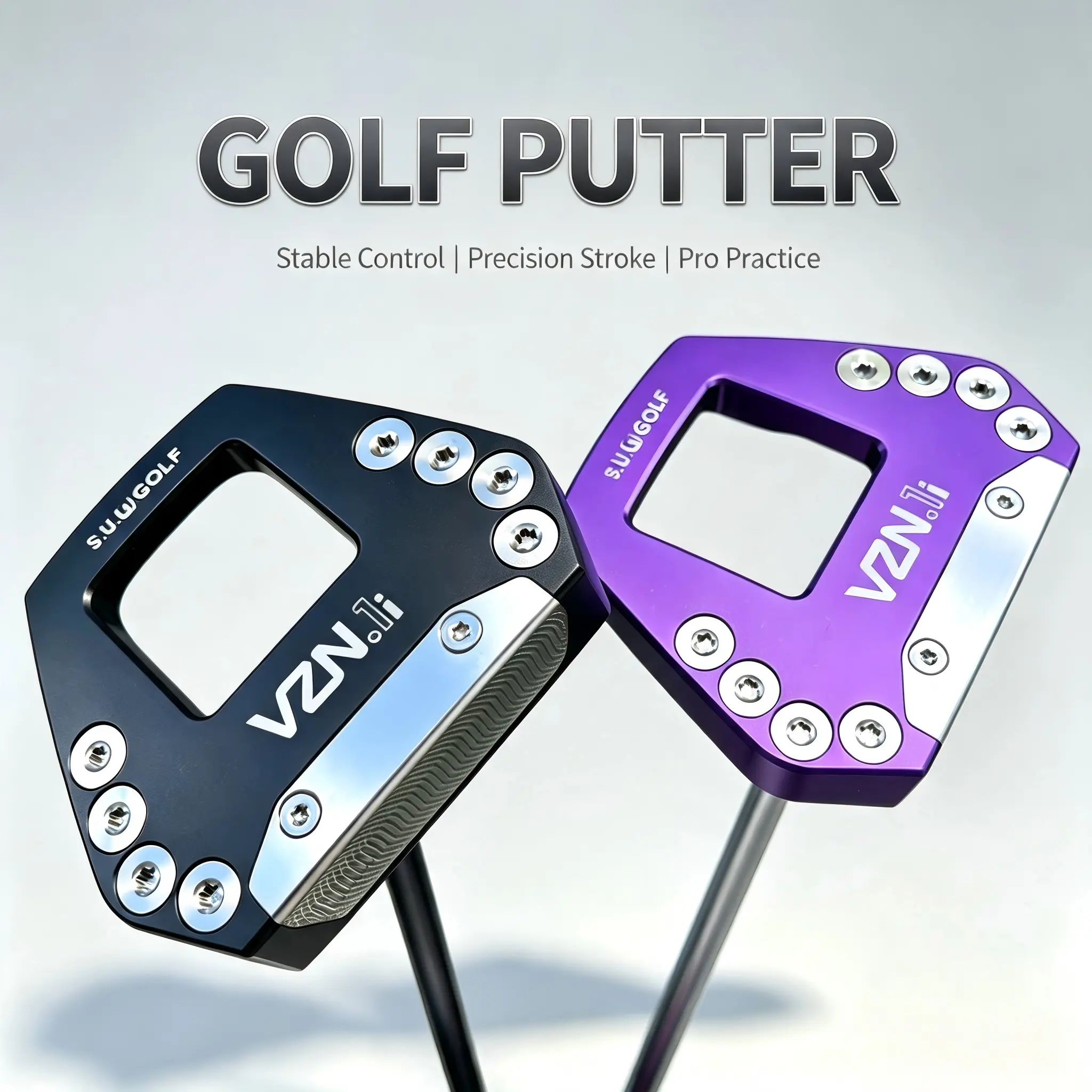 VZN.1i Precision Mallet Golf Putter, High-Stability Performance Golf Club with 0-Knot Steel Shaft High-MOI