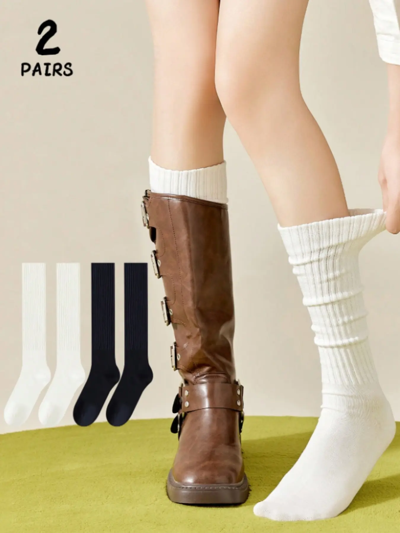 2 Pairs Women's and Slimming Ankle Socks, Sock Packs, Comfortable Daily Wear, Breathable, All-Season, Perfect for Leather Shoes