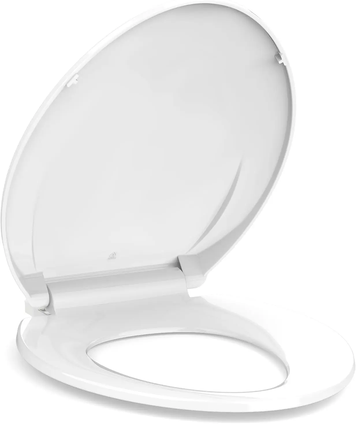 White Elongated Polypropylene Toilet Seat with Lid - 14.2 in Width, 18.3-18.8 in Length, Durable, Comfortable, Quick-Release, Quick-Attach, Soft-Close, Easy Installation, Hassle-Free Maintenance