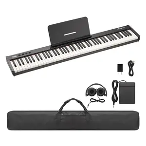 【GARVEE】Electric Keyboard Piano 88 Key, Portable Full Size Digital Piano with Sustain Pedal, Headphones, Power Adapter, and Carrying Bag for Beginners and Professionals