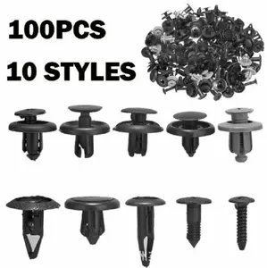 100-Piece Trunk Screw Rivet Set - Durable Plastic Fastener Clips for Car Bumpers & Fenders TIKA