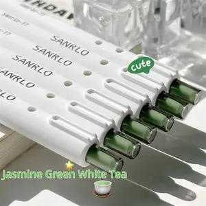 10-Pack Jasmine Tea Pens, Style, High-Profile St Nib, Quick-Dry Push Button, 0.5mm Ink, Smooth Writing, Office & Study Supplies