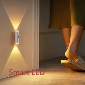 White Wall-Mounted Smart LED light bar Led Strip with Motion Sensor, Dimmable USB- Lighting Suitable for Stairs, Hallway, Bedroom - -and-Play Installation, -Efficient Night Light for Indoor Ambiance Lighting