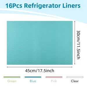 16Pcs Fridge Drawer Storage Mats Washable Patterned Kitchen Cabinet Liners MultiPurpose Protect Surfaces From Spills Stains Scratches 4 Colors 4Pcs Each,For Cabinets, Fridge & Kitchen.