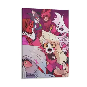Hazbin Hotel Poster 123 Canvas Poster Bedroom Decor Sports Landscape Office Room Decor Gift Frames Ornaments Wall Artistic