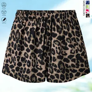 Women’s leopard print shorts — drawstring, available in multiple colors, suitable for casual wear and outdoor activities; women’s summer clothing, women’s shorts, summer shorts,summervibes