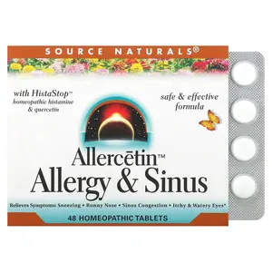 Source Naturals Allercetin™, Allergy & Sinus, 48 Homeopathic Tablets Source Naturals Allercetin™, Allergy & Sinus, 48 Homeopathic Tablets