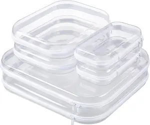 6 Pack Clear Plastic Storage Boxes - Multi-Size Stackable Organizer Set, Transparent & Reusable, Perfect for Makeup, Jewelry, Stationery, Snacks & Small Items. Durable, Lightweight & Space-Saving, Ideal for Home, Office & Travel Organization!