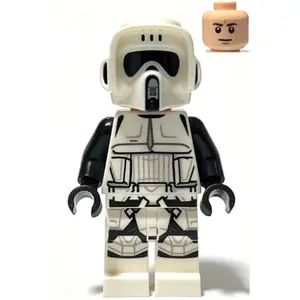 Imperial Scout Trooper - Male, Dual Molded Helmet, Light Nougat Head, Dark Brown Eyebrows, Frown Item No: sw1265