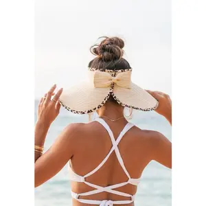 Aili's Corner Leopard Trim Foldable Bow Visors