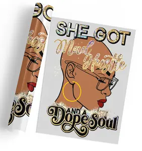 Ready to Press 4-Pack, 6-Pack, 8-Pack or 10-Piece She Got Mad Hustle and a Dope Soul Ready to Press DTF Heat Transfer for T-Shirt DIY Printing Business