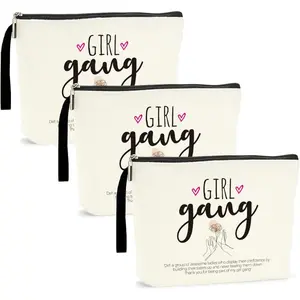 3 count Girls Trip Weekend Bag - Makeup Pouch, Friendship , Weekender Bags for Women, Bridesmaid  Zipper Pouch, Wedding Bachelorette Party Favors