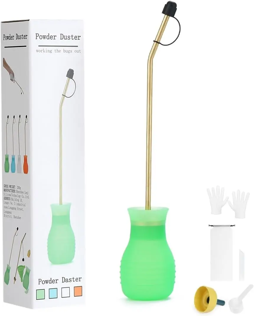 Large Diatomaceous Earth Bulb Powder Duster Applicator (Green)