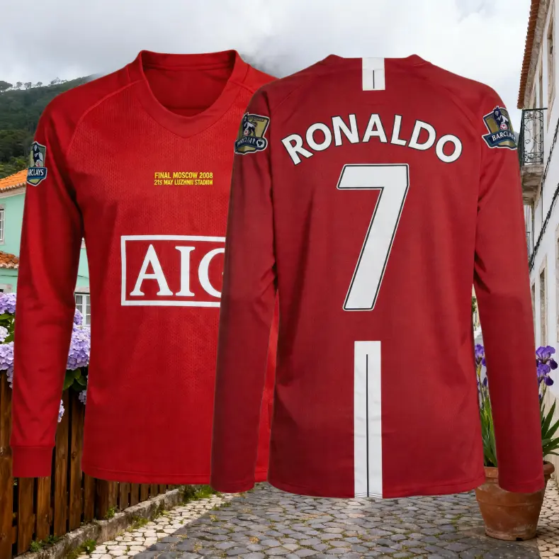 C.Ronaldo 2007-08 Retro Home Red Away Black Long-sleeved Short-sleeved Football Shirts