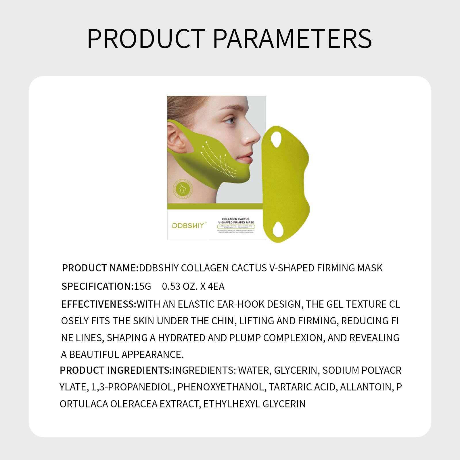 4-piece set *CACTOX V-LIFTING MEWING BAND with Cactus Cooling Reduce Puffiness & Pore Tightening for Visible Pore Care Skin Repair