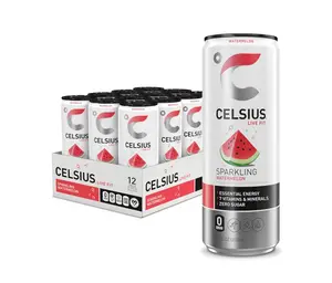 CELSIUS Sparkling Watermelon, Functional Essential Energy Drink 12 Fl Oz (Pack of 12)