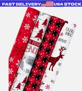 WRAPAHOLIC Christmas Wrapping Paper Roll - Rustic Holiday Woodland Scenes -