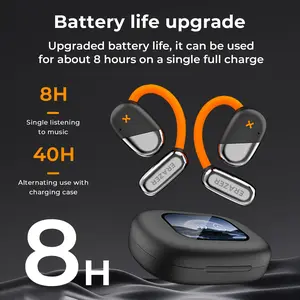 ERAZER XF33 OWS Wireless Bluetooth 5.4 Earphones Luminous Headphones HIFI Sound Quality Music Full Color Display Touch Screen Gaming Headsets Built-in Mic Earbuds Compatible with Phone Computer