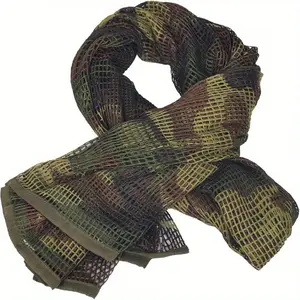 Tactical Camouflage Scarf - Multi-Purpose Breathable Mesh Headband & Neck Gaiter / Green & Brown Patterns / All-Season Outdoor Cycling & Hiking Accessory for Men & Women / Hiking Gear / Versatile Headwear / Durable Headgear