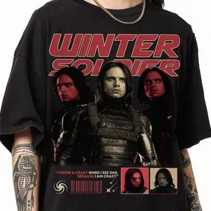 [Sale Up To 50%] Vintage Winter Soldier Shirt, Bucky Barnes Vintage Shirt, Bucky Barnes Retro 90s Tshirt, Bucky Barnes Bootleg Tee, The Winter Soldier, Graphic Streetwear T-shirt