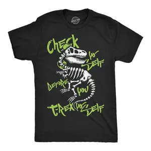 Mens Funny T Shirts Check Yo Self Before You T Rex Yo Self Sarcastic Dino Graphic Novelty Tee For Men Mens Funny T Shirts Cool Vintage Fashion T-Shirt Gift Classic Menswear Funny Dinosaur Short Sleeve Novelty Black -