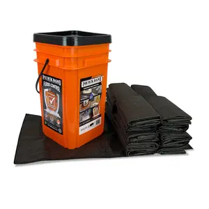 Quick Dam Grab & Go Bucket Kits with 10ft Barriers 5/Bucket 4ft Jumbo Flood Bags 5/Bucket 5ft Barriers 10/Bucket for Easy Transport and Deployment