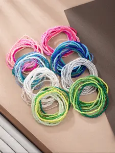 Boho Style Mixed Color Beaded Bracelet, Stackable Bracelets, Fashionable Jewelry for Women & Girls,Trendy All-match & Exquisite Jewelry for Birthday Gift, Lightweight Bracelet