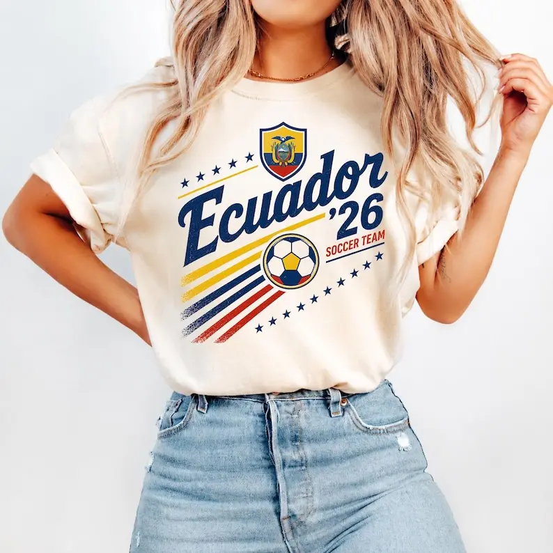 Ecuador Soccer 2026 Shirt, Ecuador National Team Tee, Retro Football Fan Shirt, Ecuador Soccer Graphic Tee Tags
