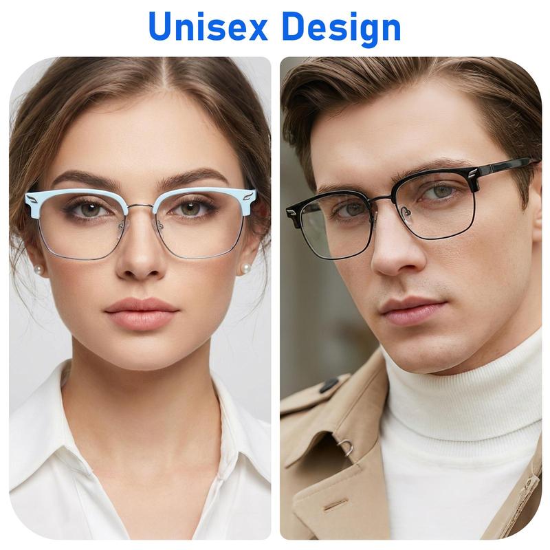 2026 New Simple Anti-blue Light Semi-rimless Browline Eyeglasses for Everyday Use,Basic Frame Fashion Eyeglasses foe Women & Men,Fashion Eyeglasses for Party,Daily Clothing Decor
