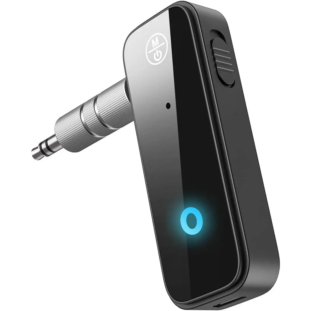 Upgraded Bluetooth 5.4 Aux Adapter - 2-in-1 Receiver Transmitter with Built-in Mic, Long Range, Plug-and-Play for TV/Stereo, Speakers, Headphones
