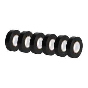 Amazon Basics Electrical Adhesive Tape, for Home DIY, Repairs, Electrical, Automotive and Equipment, 6-Pack, 3/4-inch by 60-feet, Black