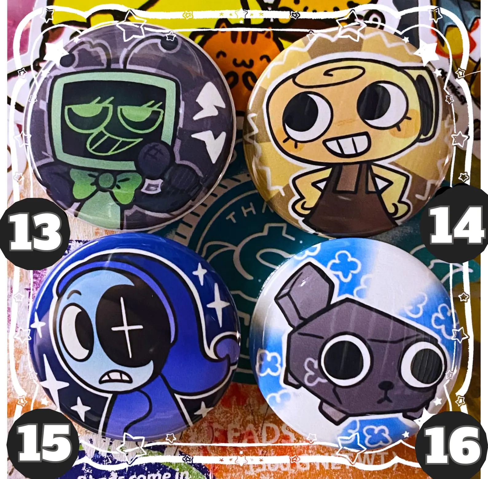 Dandy's World Button - Dandys World Character: Astro Vee Pebble