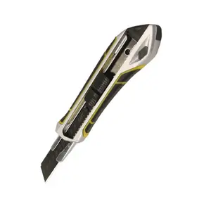 TOOLAZO 18mm Heavy Duty Retractable Utility Knife, Foldable Zinc Alloy Box Cutter with SK5 Snap-Off Blade, Safety Lock, Pocket Clip, Portable Cutter for Cardboard, Packaging, Office & Home Use