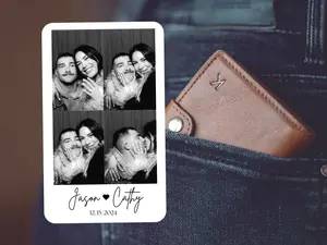 Custom Photo Wallet Card, Valentine Day Gifts for Him, Couple Photo Card, Wallet Insert Card, Husband Boyfriend Gift, Anniversary Gift