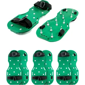 Hardware supplies QWORK Gunite Spiked Shoes With 3/4" Short Spikes Perfect For Epoxy Floor, Overlays, Cover Installation, Green Color (Pair)
