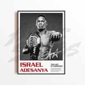 Israel adesanya Art Poster Unframed  , Mixed Martial Arts Wall Decor, Home Gym Decoration, Sports Gift, UFC Fighter Poster Unframed , MMA Art