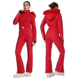 YEEFINE Women's Ski Suit One Piece Snowsuits Insulated Waterproof Windproof Slim Winter Outdoor Onesies Ski Jumpsuit