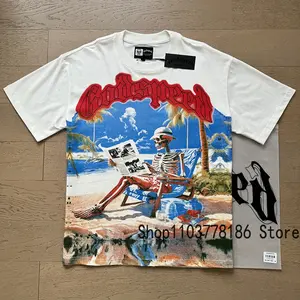 Classic White GOD SPEED T Shirts Letter Logo Seaside Holiday Scenery Print Godspeed Short Sleeve Unisex Tees Tops Tiktok Shop