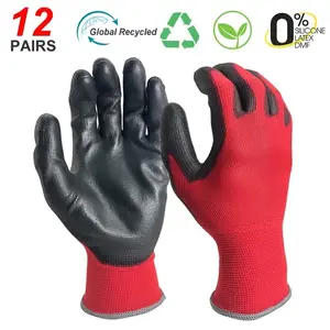 24Pieces/12Pairs Professional Working Protective Gloves For Men Construction Women Garden Nylon Running Glove Obtained CE EN388. Newon