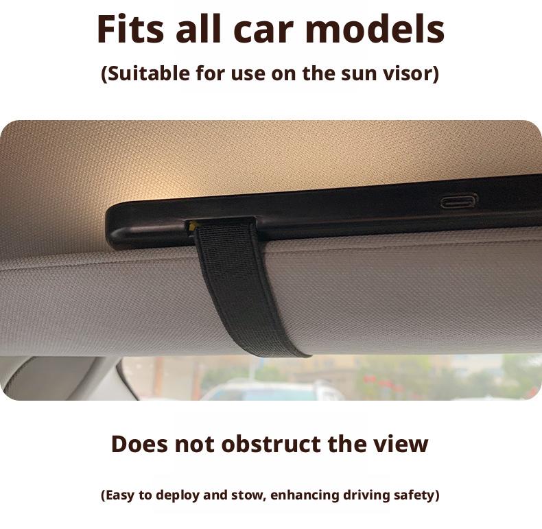 Car Sun Visor Makeup Mirror, LED Touch Screen Adjustable Brightness Auto Interior Makeup HD Mirror, Rechargeable Vanity Mirror | Girly Car Accessories | Car Stuff