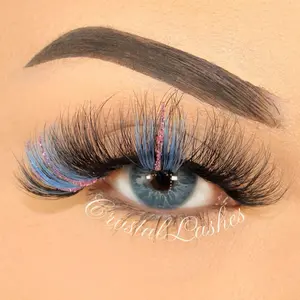 Cotton Candy 25mm Glitter Eyelashes Faux Mink