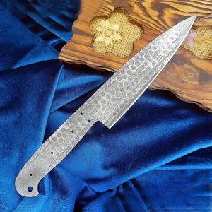 Damascus Blank Blade Chef Knife, 12" Long Chef Blank Blade Kitchen Knife for Knife Making