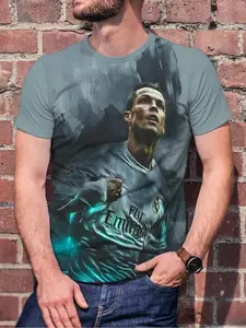 Men's Fashion Trendy Short Sleeve T-Shirt, Perfect for Spring Summer, 3D Print Casual Top, Comfortable Breathable