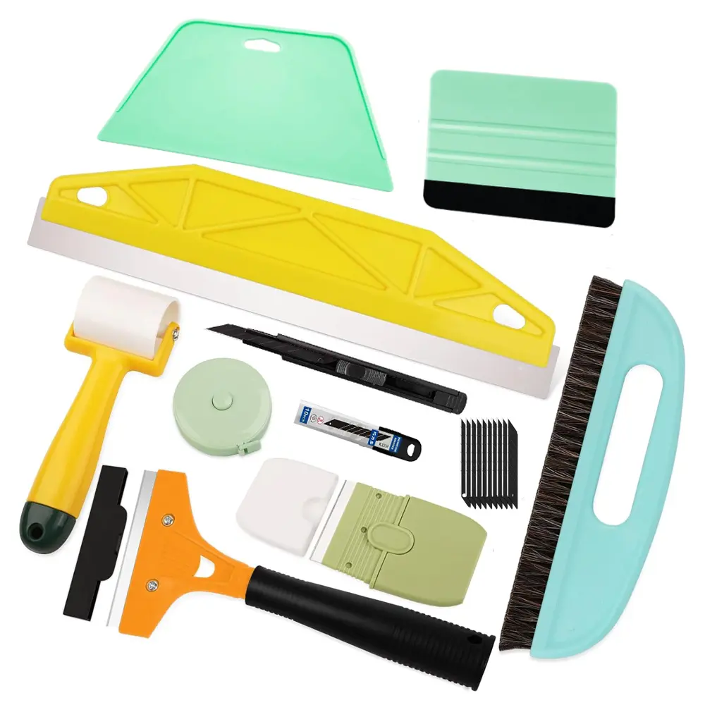 10 piece self-adhesive wallpaper tool set - scraper, scraper, art knife and other tools, suitable for removable wallpaper, DIY wall decoration