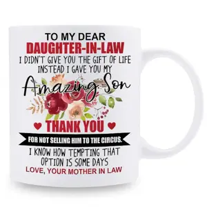 [Amazing Daughter-in-law Gift Mug] 11oz Ceramic Coffee Mug - 1 Piece, 3A Grade, Interesting Mug for Daughter-in-law, Christmas Birthday Gift